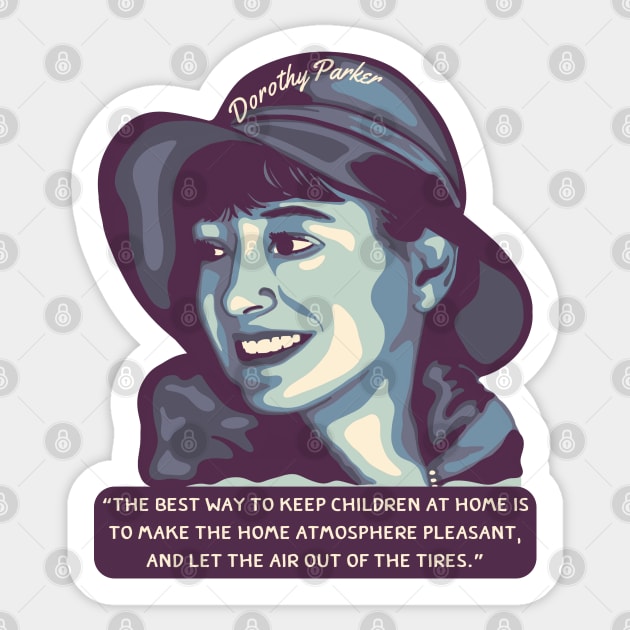 Dorothy Parker Portrait and Quote Sticker by Slightly Unhinged